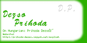 dezso prihoda business card